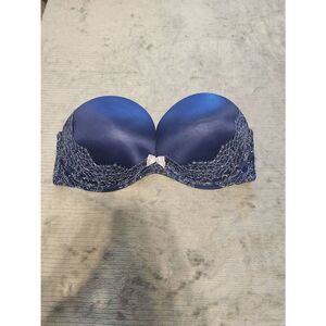 Victoria's Secret Very Sexy size 36D Blue Strapless Bra No Straps